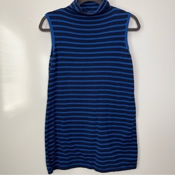 Chico’s Zenergy Mock Neck StripedTank Tunic Blue Black Size 0 - Picture 4 of 14